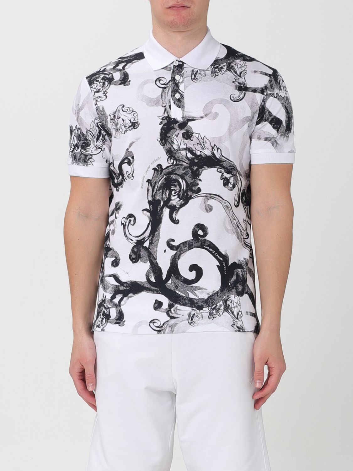 Shop Versace Jeans Couture Polo Shirt  Men Color White 1