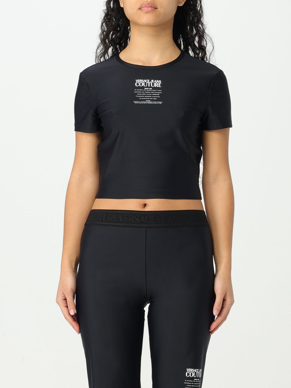 Versace Jeans Couture Black & Pink Chromo Couture Logo T-shirt In Black