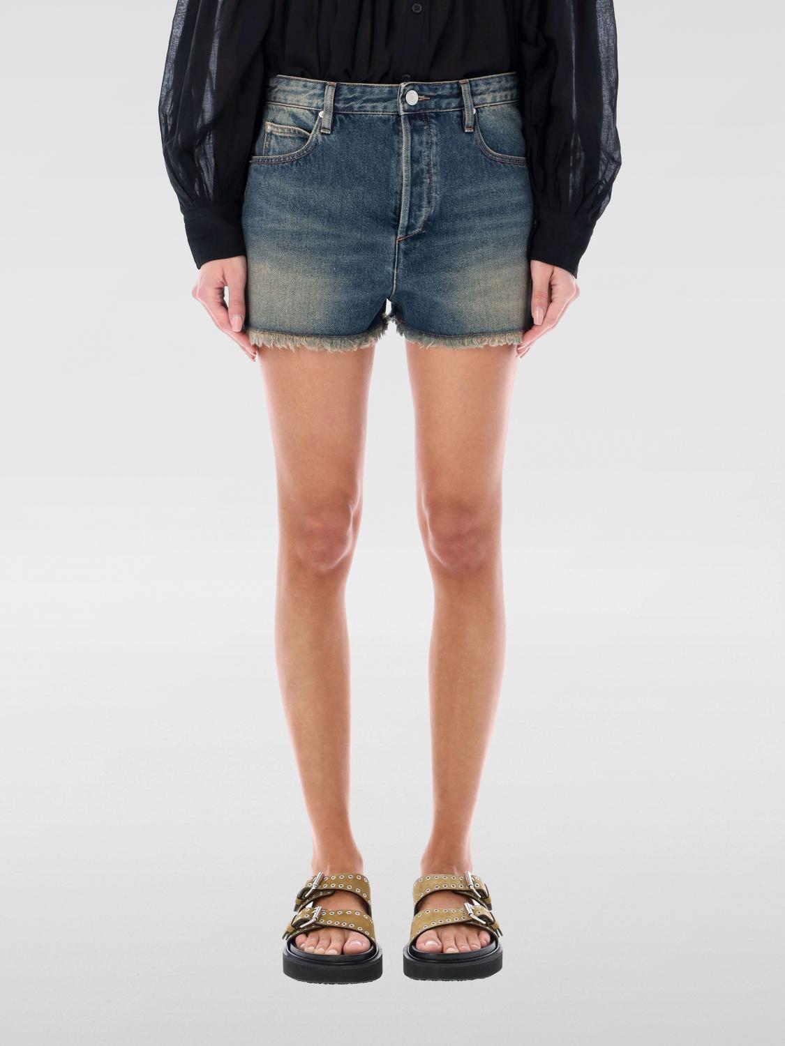 Isabel Marant Blue Denim Organic Short In Blue
