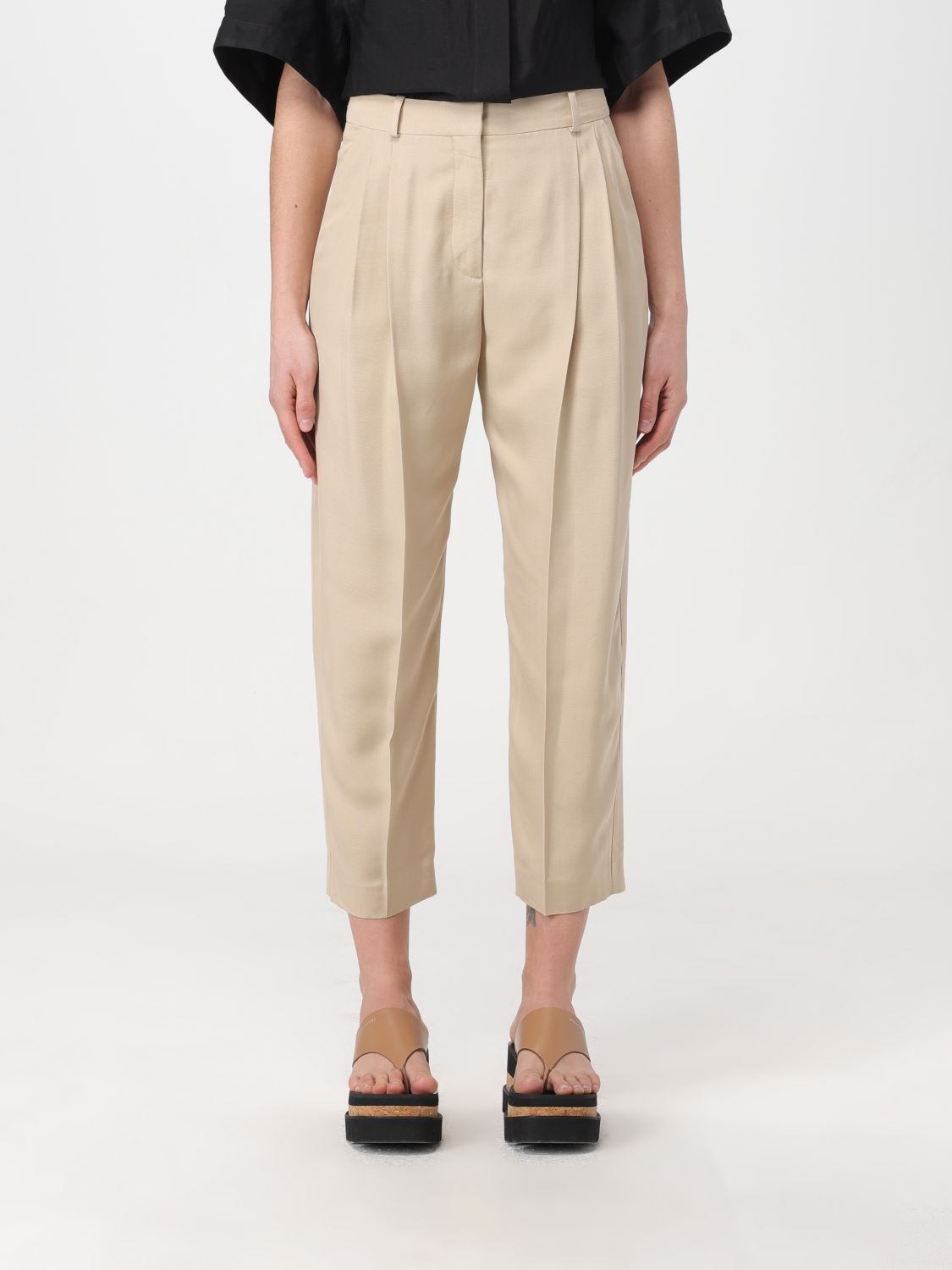 Shop Stella Mccartney Pants  Woman Color Beige