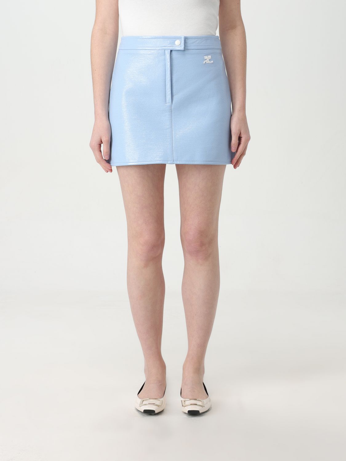 Shop Courrèges Skirt  Woman Color Blue 1