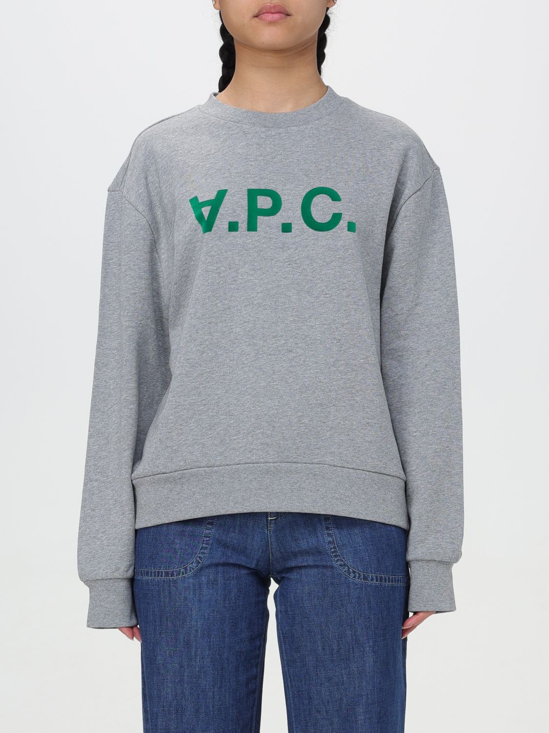 Shop Apc Sweatshirt A.p.c. Woman Color Grey