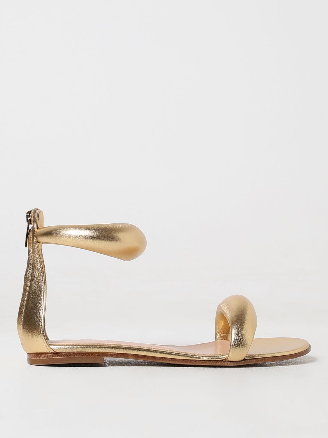 Shop Gianvito Rossi Flat Sandals  Woman Color Gold
