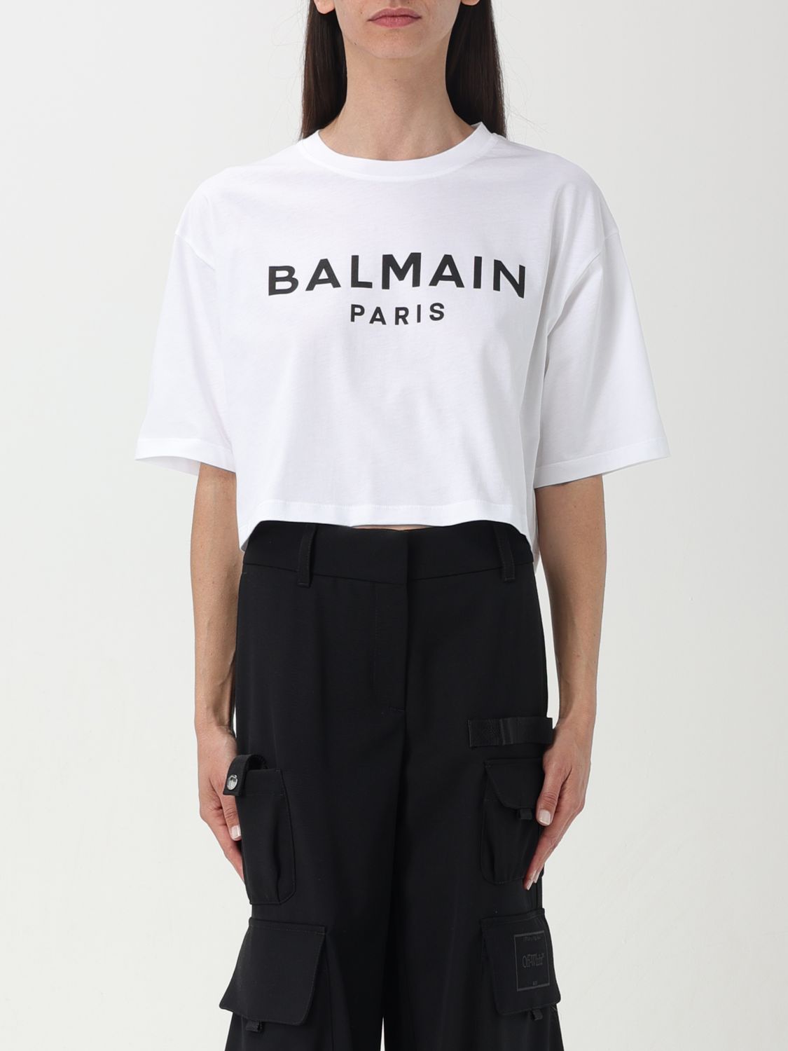 Shop Balmain T-shirt  Woman Color White