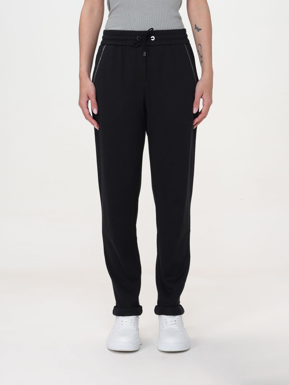 Brunello Cucinelli Pants  Woman Color Black In 黑色