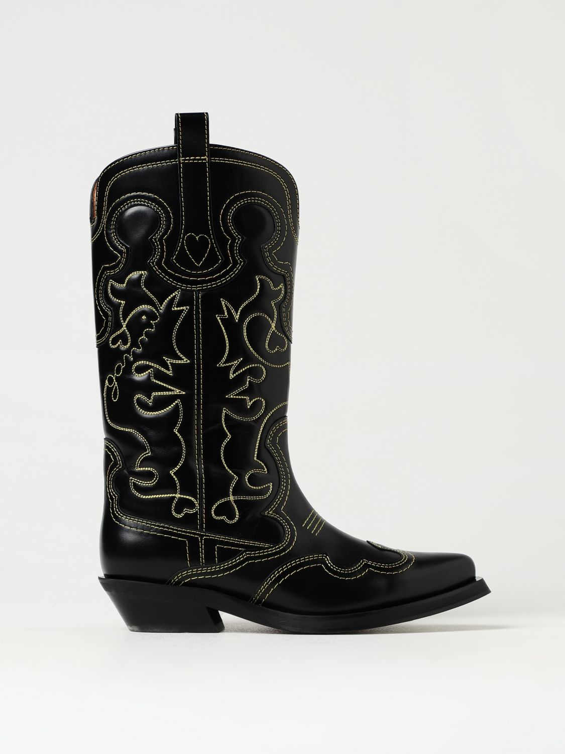 Shop Ganni Boots  Woman Color Black