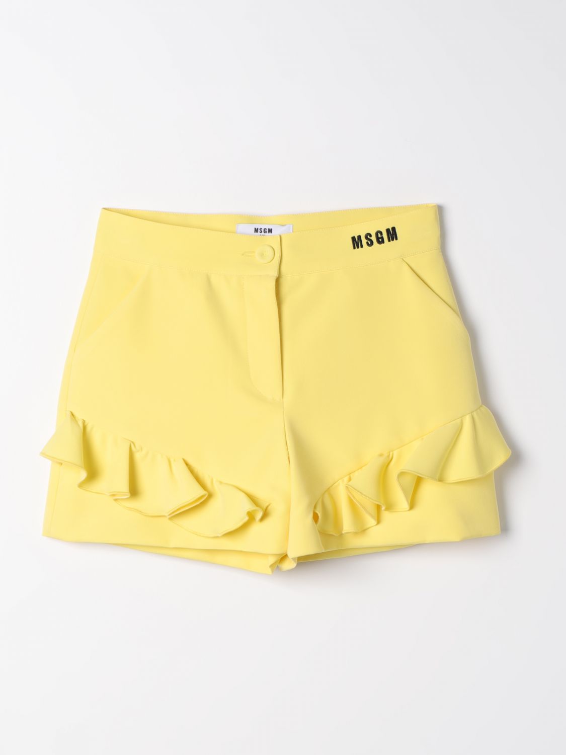 短裤 MSGM KIDS 儿童 颜色 黄色