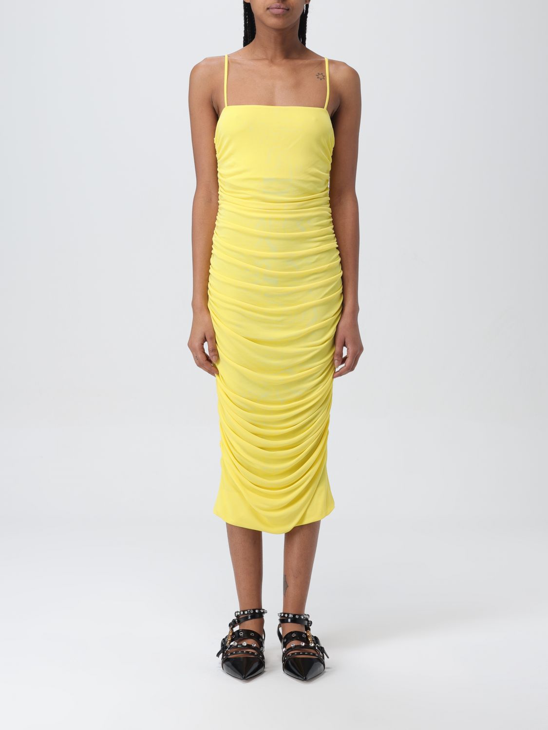 Shop Pinko Dress  Woman Color Yellow