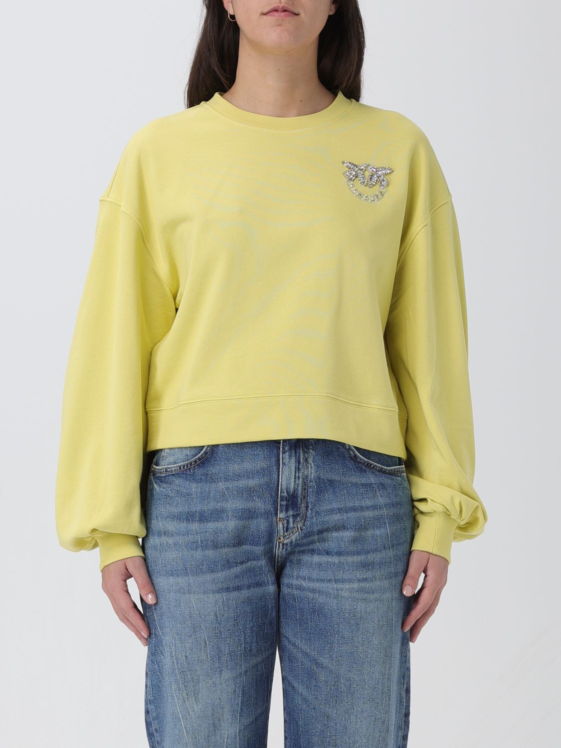 Shop Pinko Sweatshirt  Woman Color Yellow