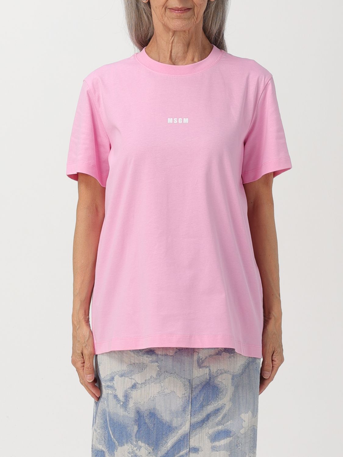Shop Msgm T-shirt  Woman Color Pink