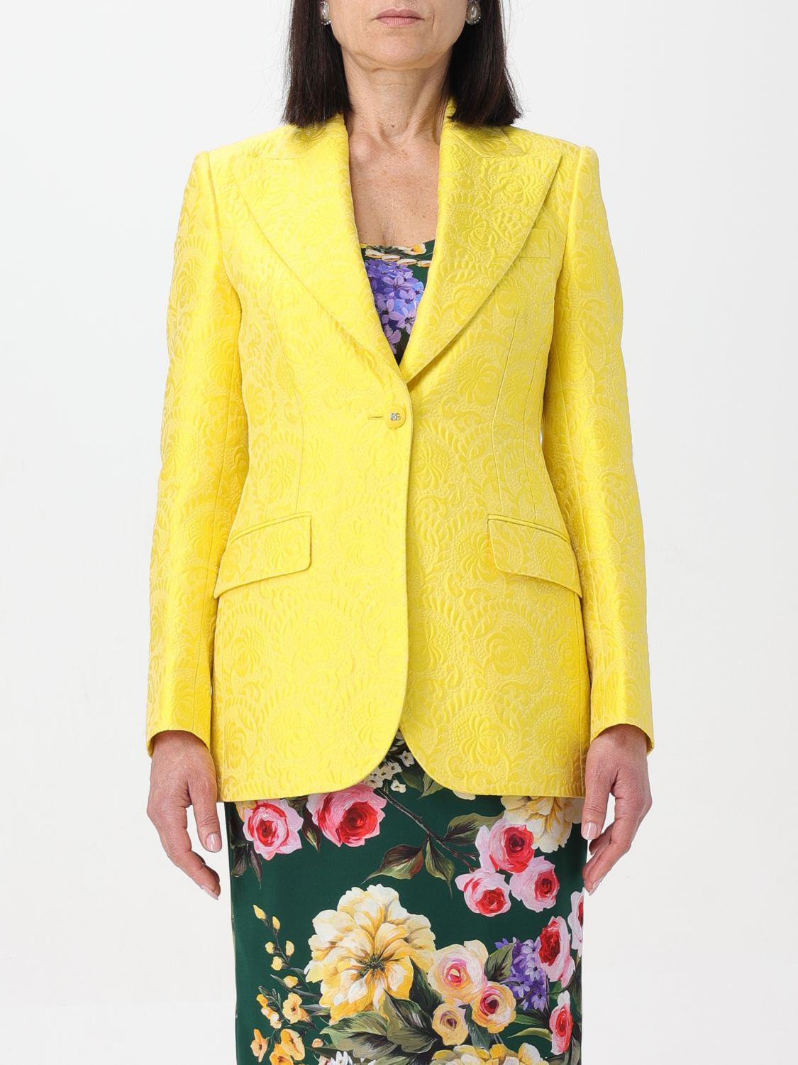 Shop Dolce & Gabbana Blazer  Woman Color Yellow