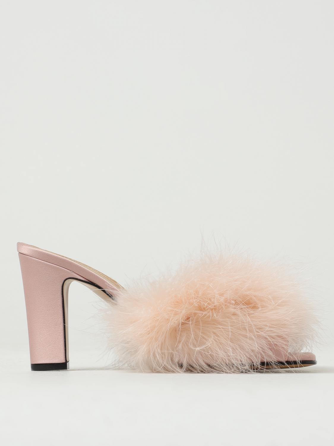 Maison Margiela 90mm Feather-embellished Mules In Pink