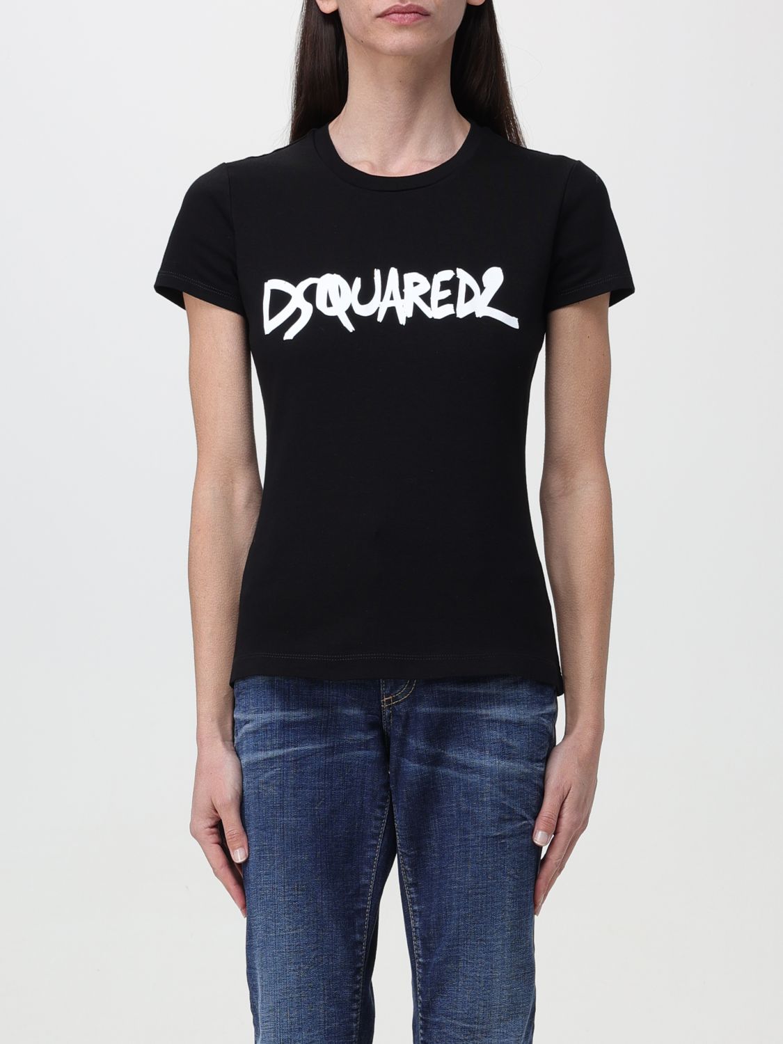 Shop Dsquared2 T-shirt  Woman Color Black