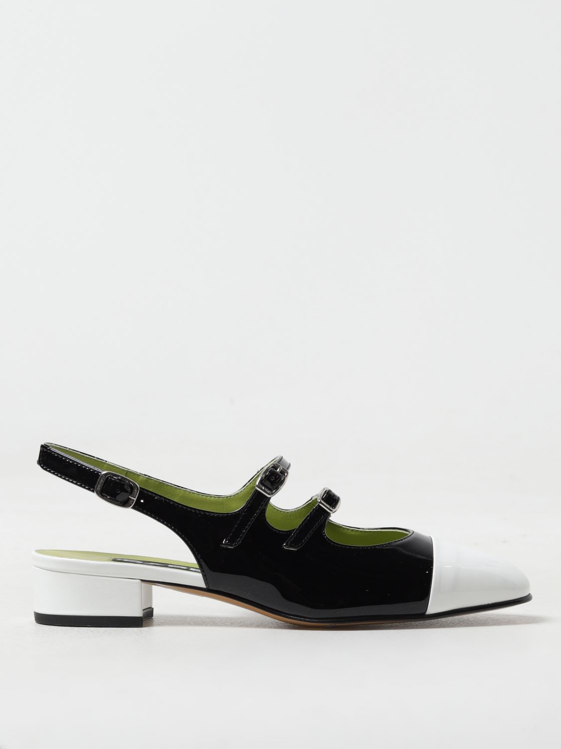 Shop Carel Paris Mary Jane Slingbacks Abricot In Patent Leather In Black