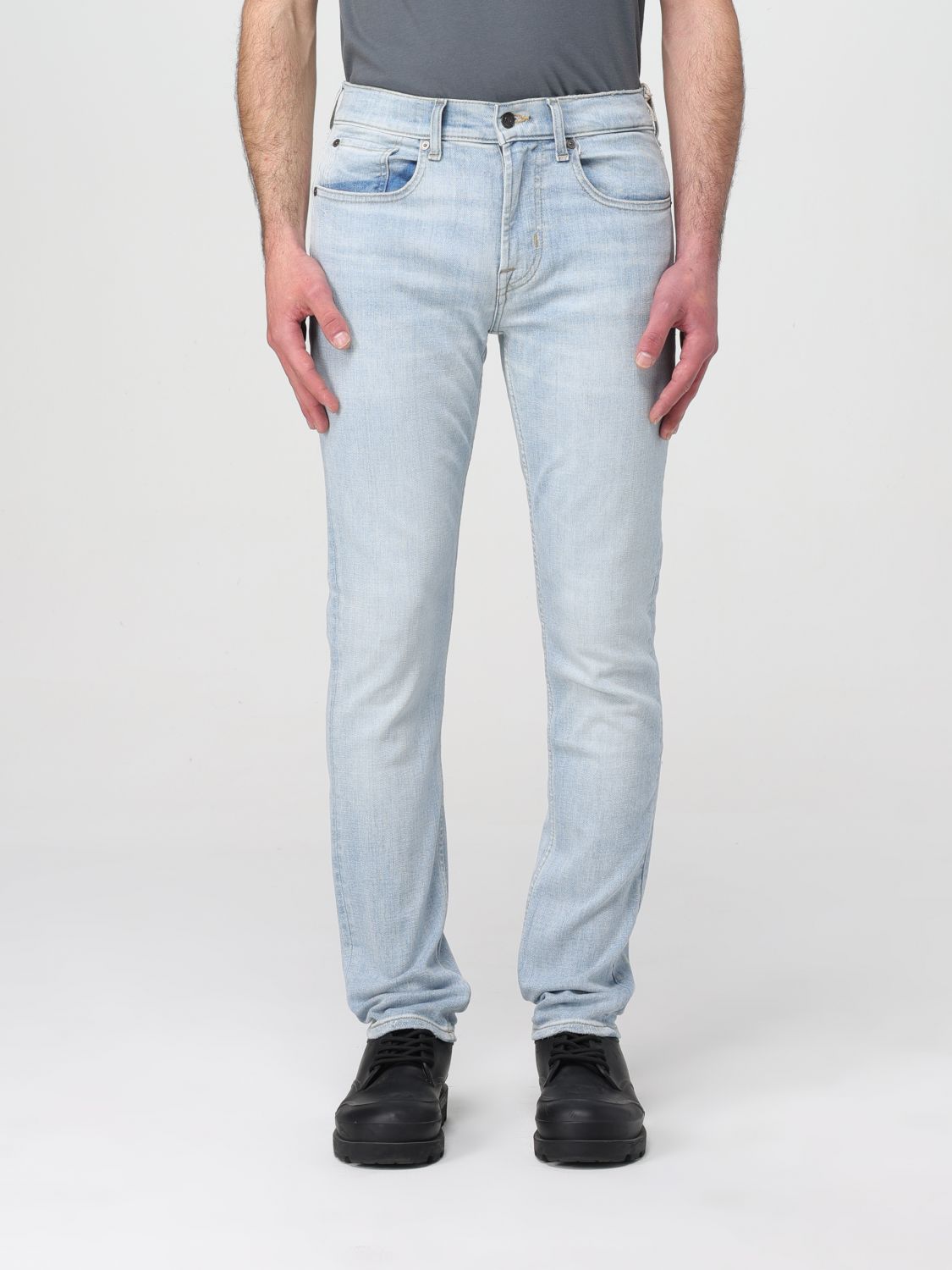 jeans 7 for all mankind men colour gnawed blue