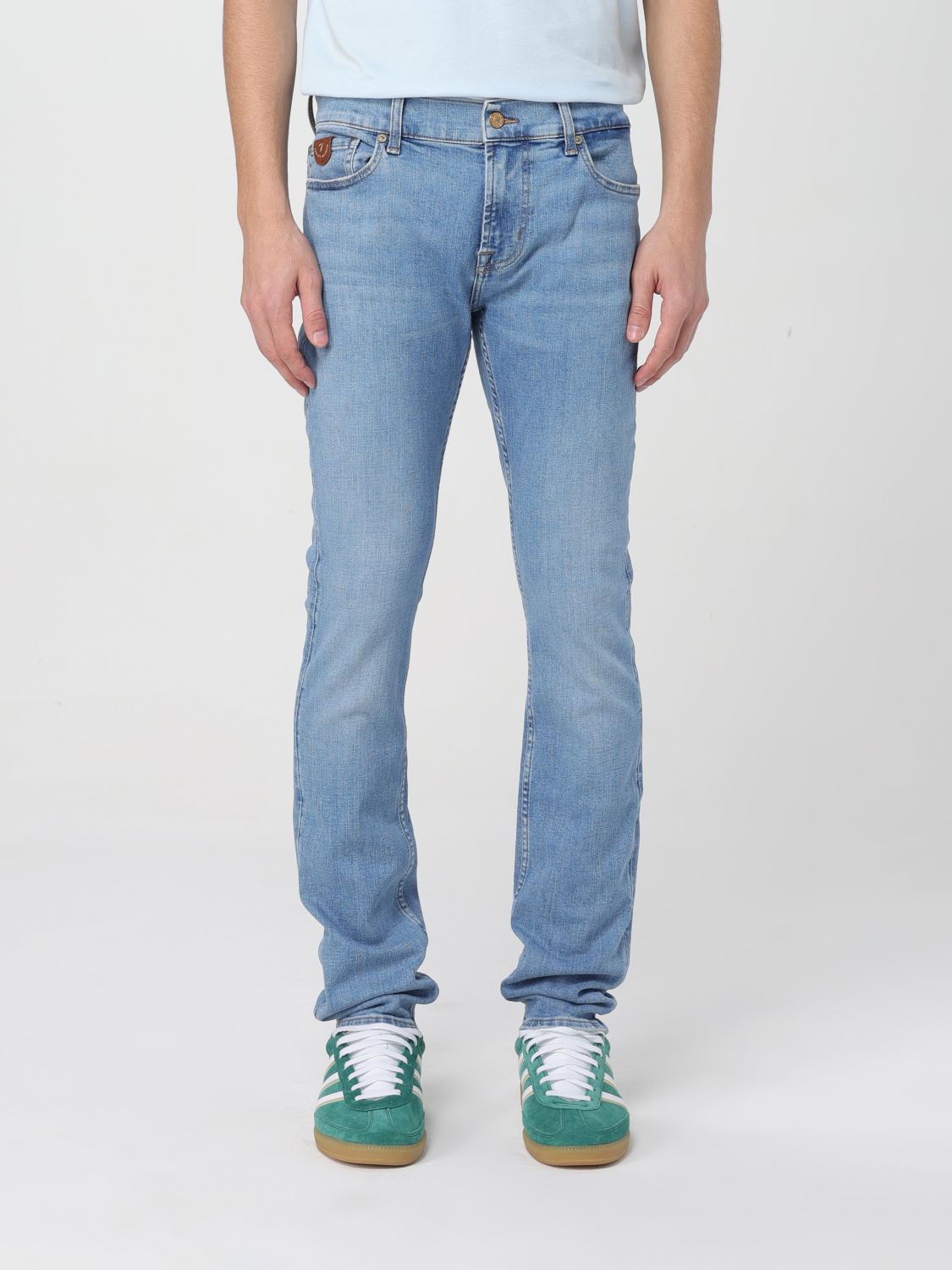 jeans 7 for all mankind men colour gnawed blue