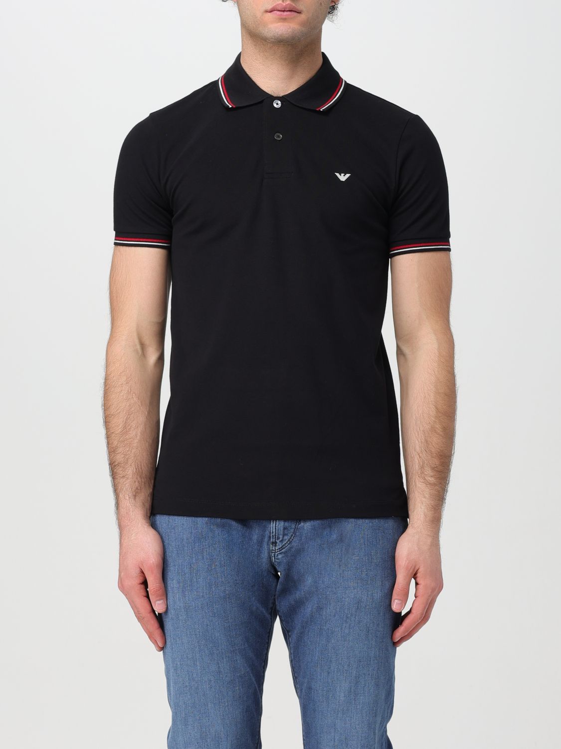 Shop Emporio Armani Polo Shirt  Men Color Black