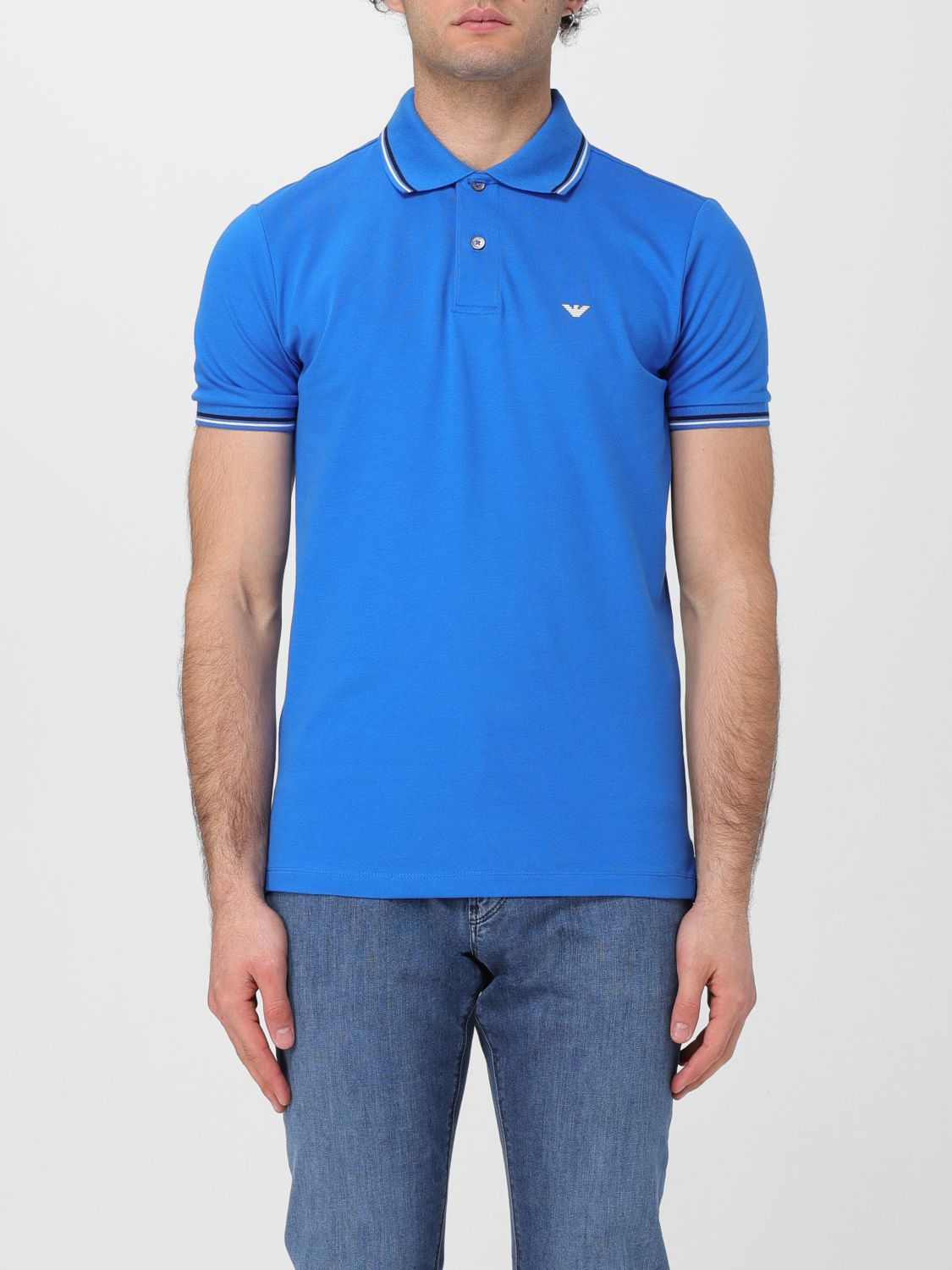 Shop Emporio Armani Polo Shirt  Men Color Blue