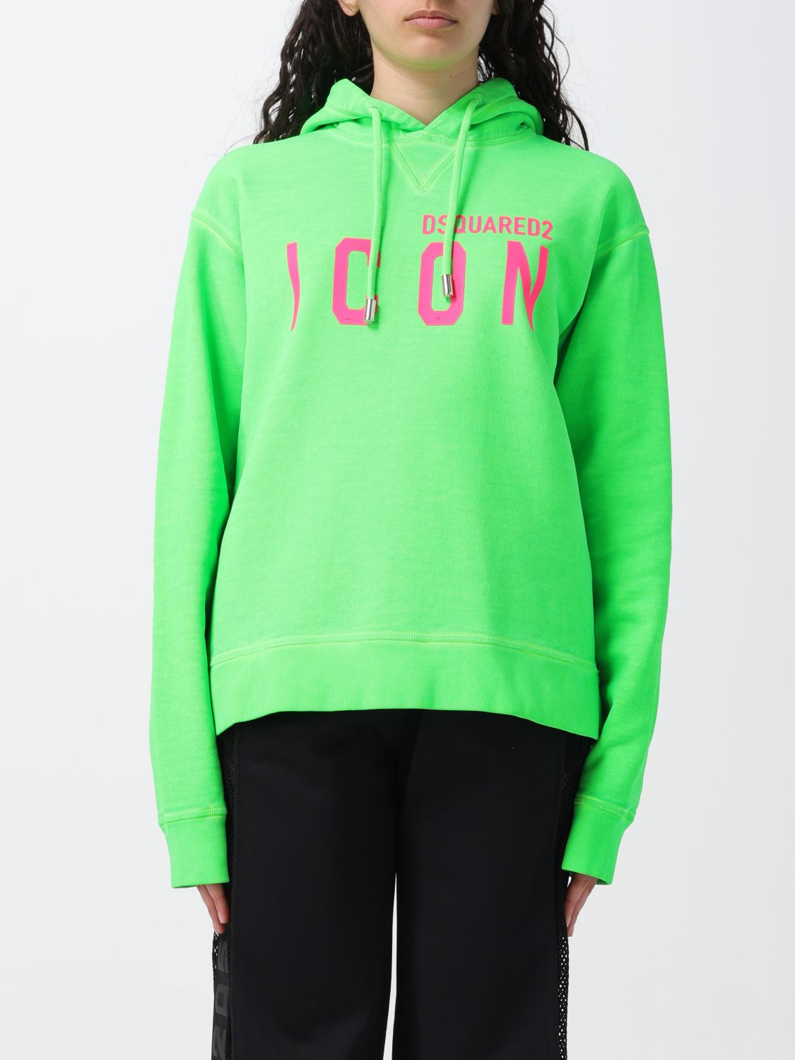 Shop Dsquared2 Sweatshirt  Woman Color Green