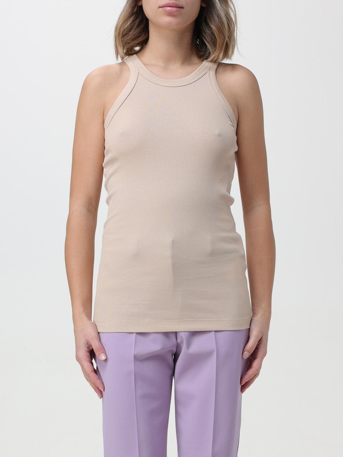 Sportmax Silk Blend Jersey Tank Top In Yellow Cream
