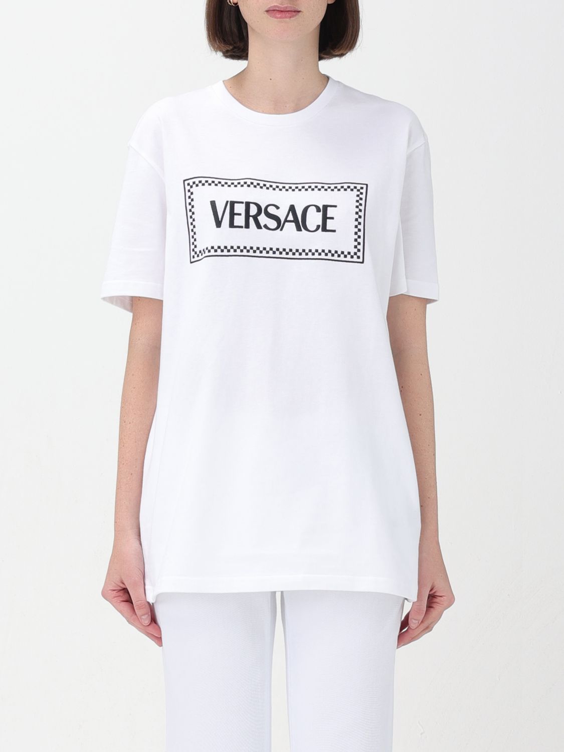 Shop Versace T-shirt  Woman Color White