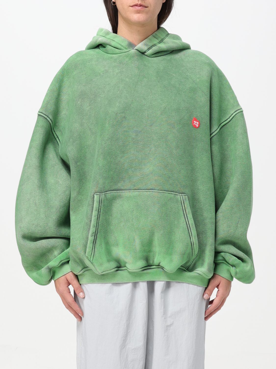 Shop Alexander Wang Sweatshirt  Woman Color Green