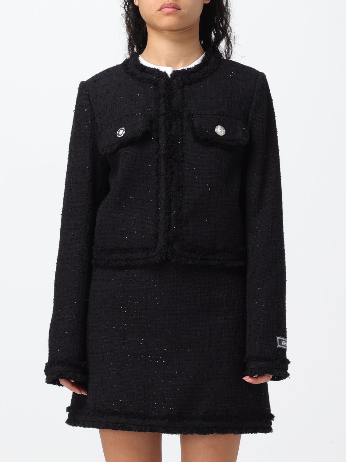 Shop Versace Jacket  Woman Color Black