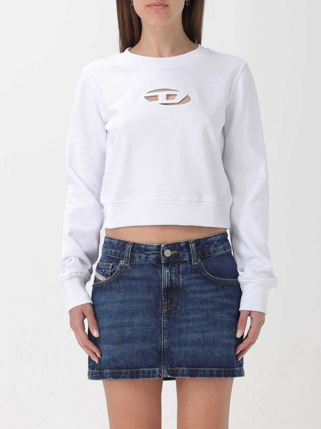 Shop Diesel Sweatshirt  Woman Color White