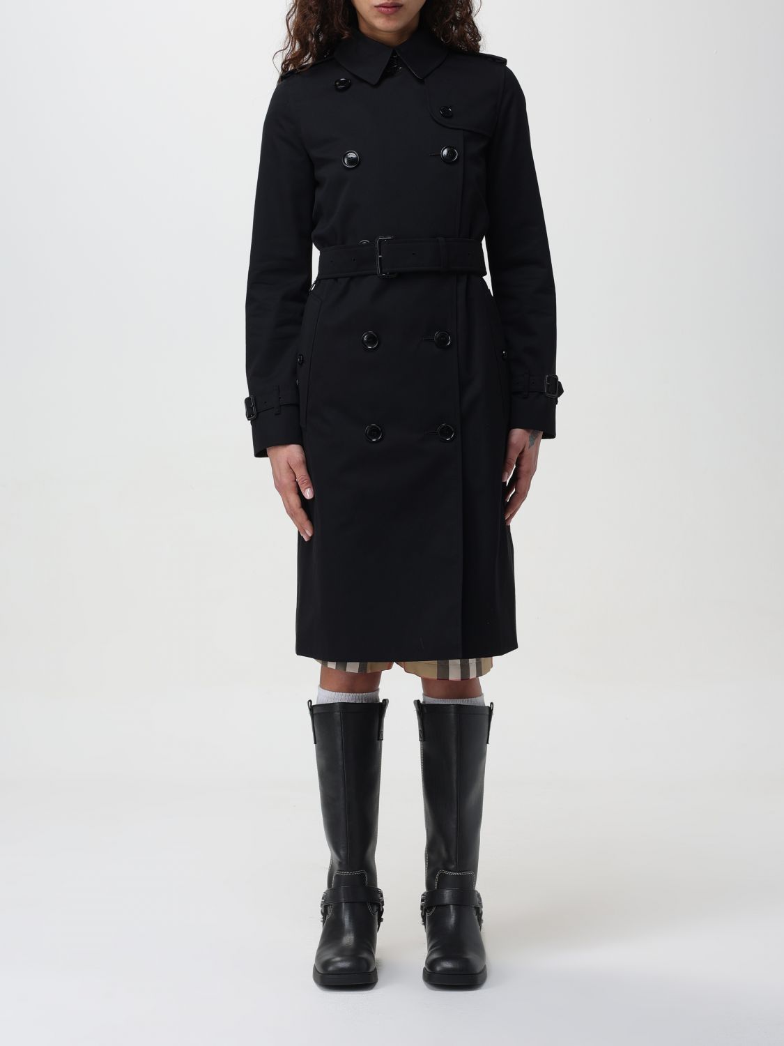 Shop Burberry Trench Coat  Woman Color Black