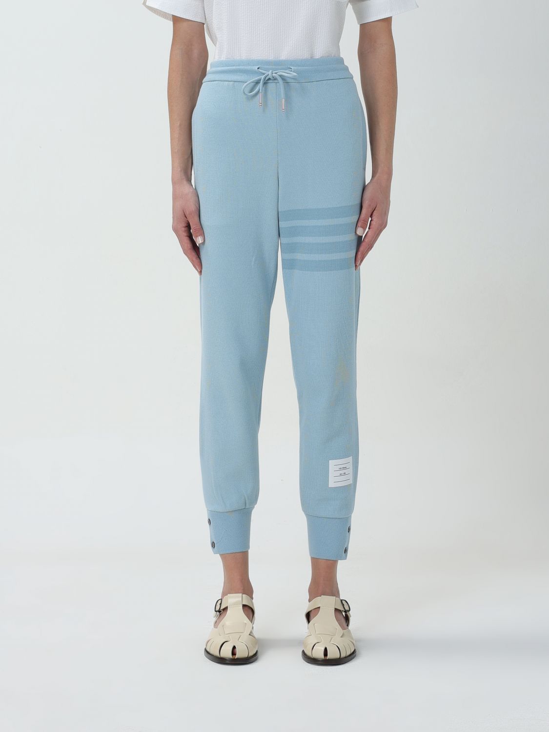 Shop Thom Browne Pants  Woman Color Blue