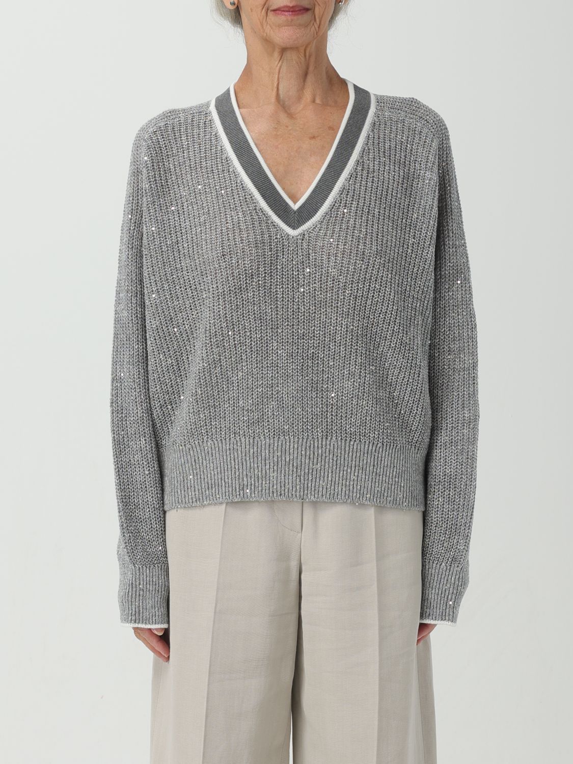 Shop Brunello Cucinelli Sweater  Woman Color Grey