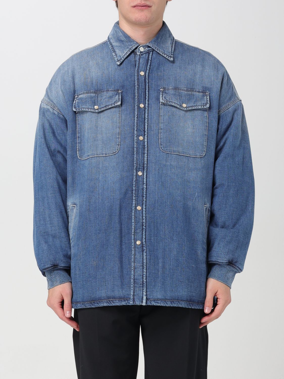 Alexander Mcqueen Sophisticated And Stylish Blue Denim Shirt In Blue