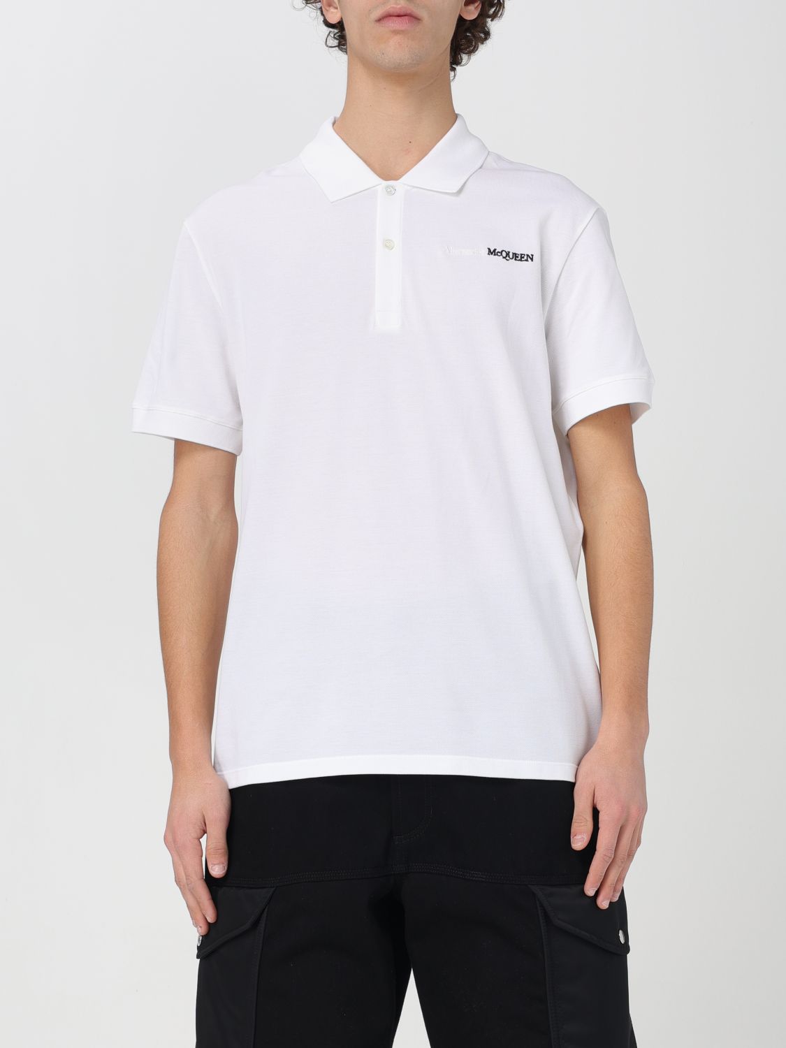 Shop Alexander Mcqueen Polo Shirt  Men Color White