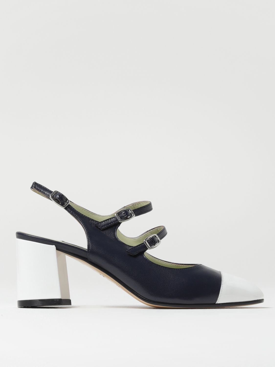 Carel Paris Papaya Leather Slingback Pumps In Blue