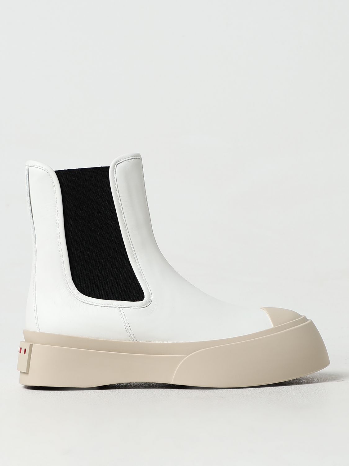 Shop Marni Flat Ankle Boots  Woman Color White