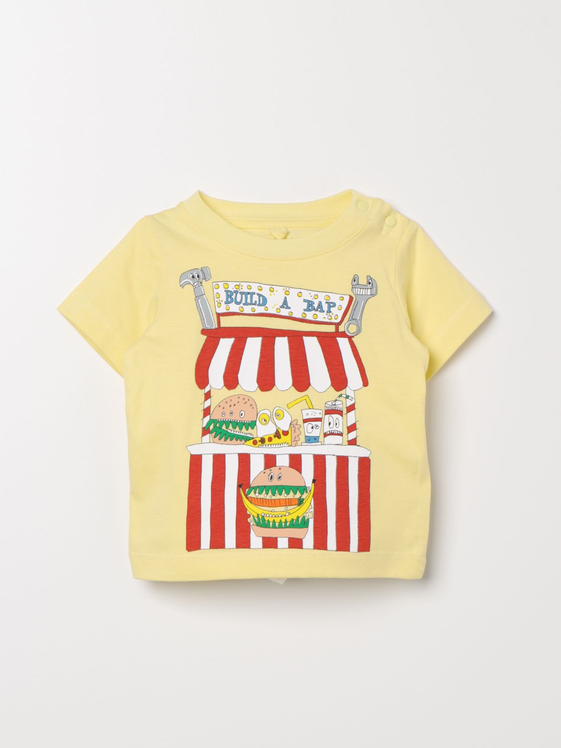 Stella Mccartney Babies'  Kids Teen Boys Yellow Cotton Burger Stand T-shirt