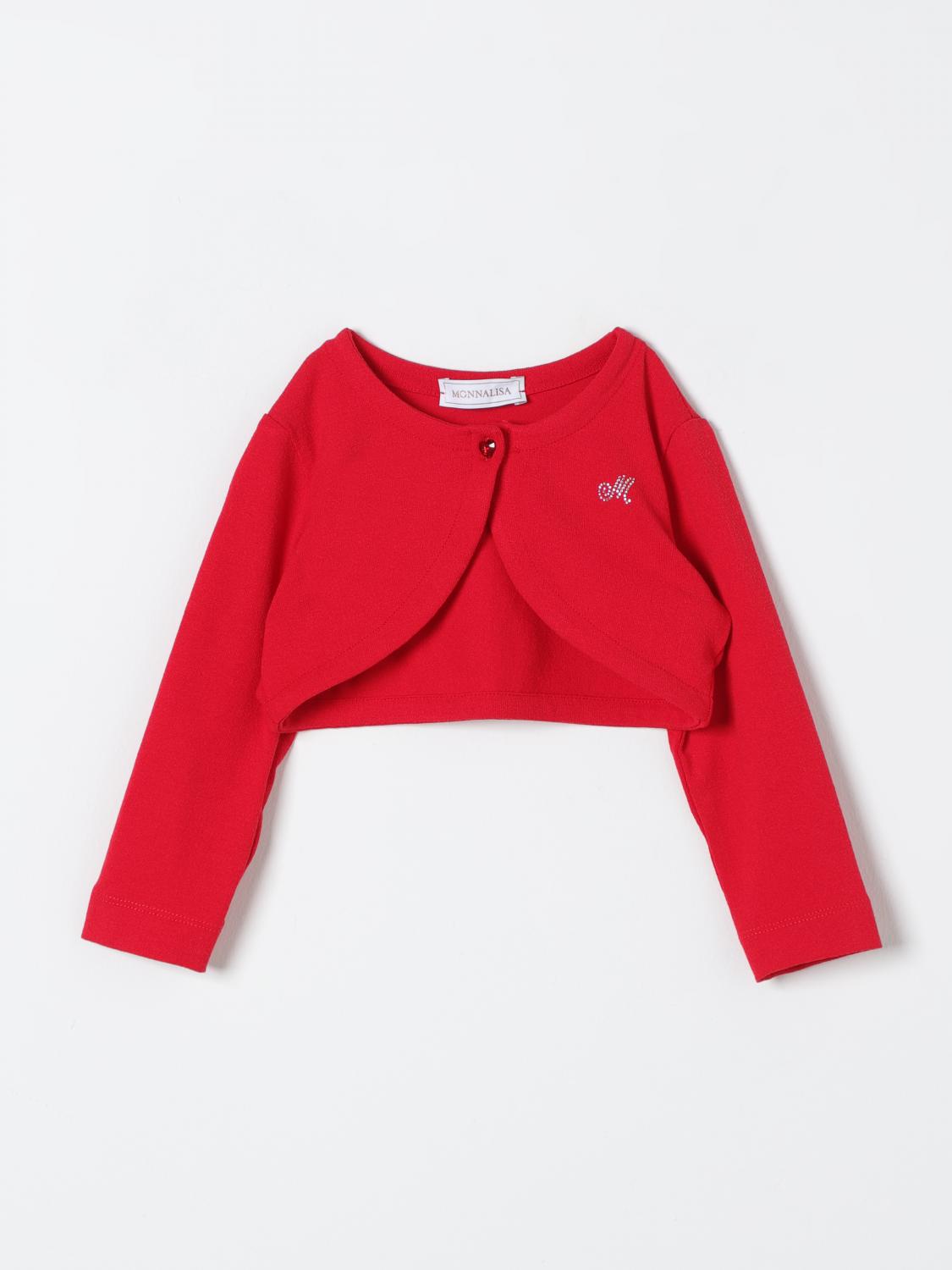 Monnalisa Embellished Bolero Jacket In Red