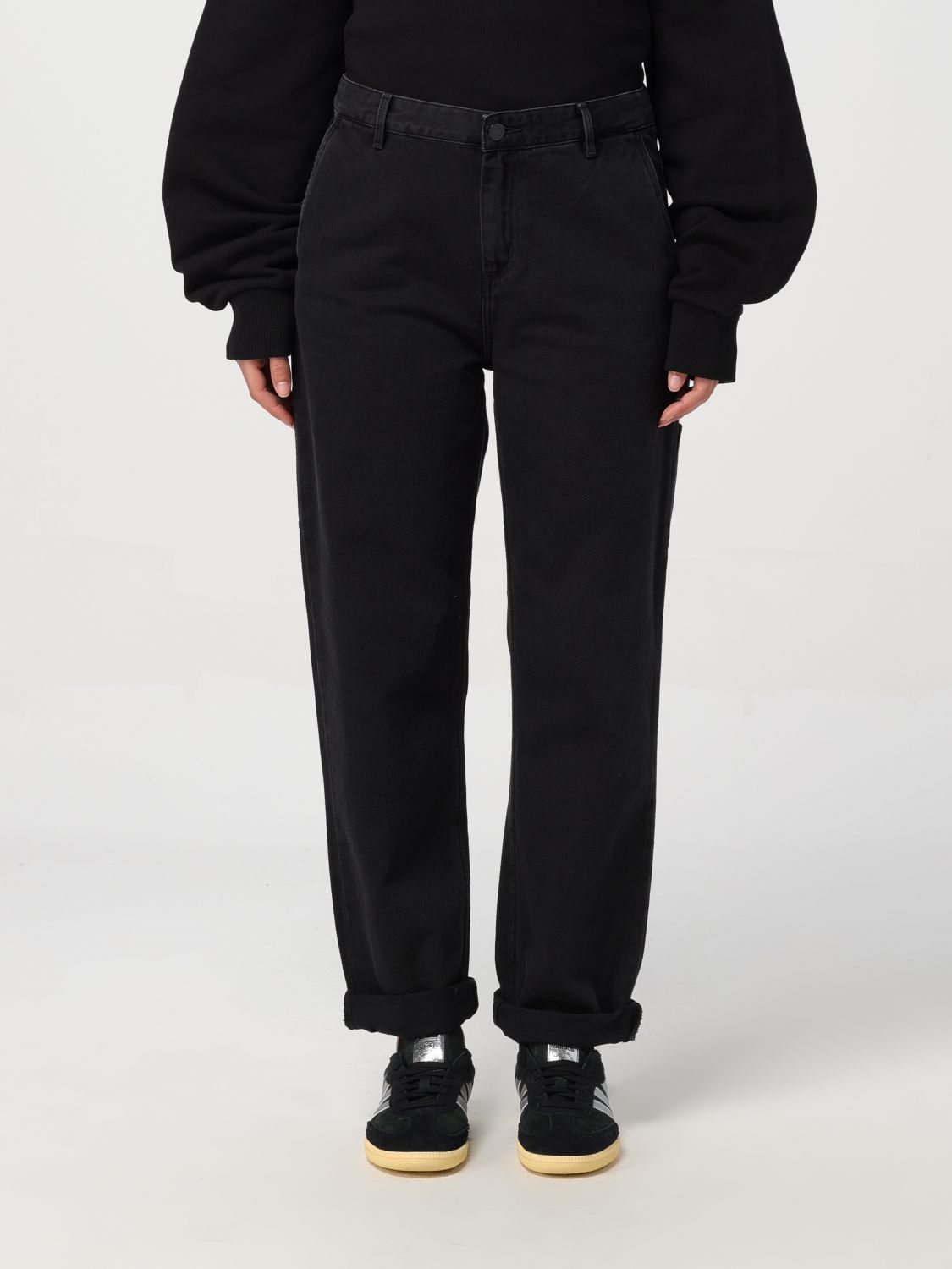 Shop Carhartt Pants  Wip Woman Color Black