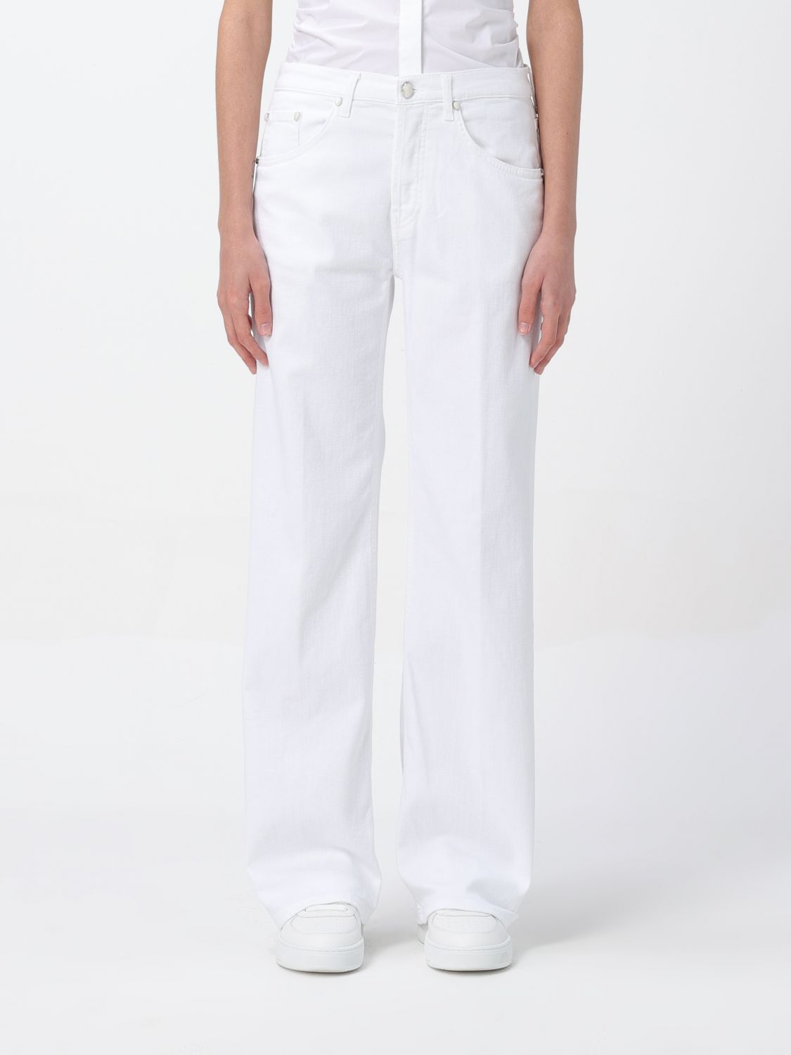 Shop Dondup Pants  Woman Color White
