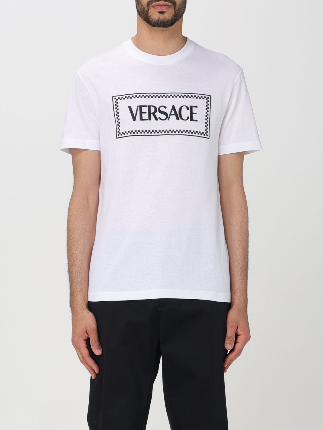 Versace White Embroidered T-shirt