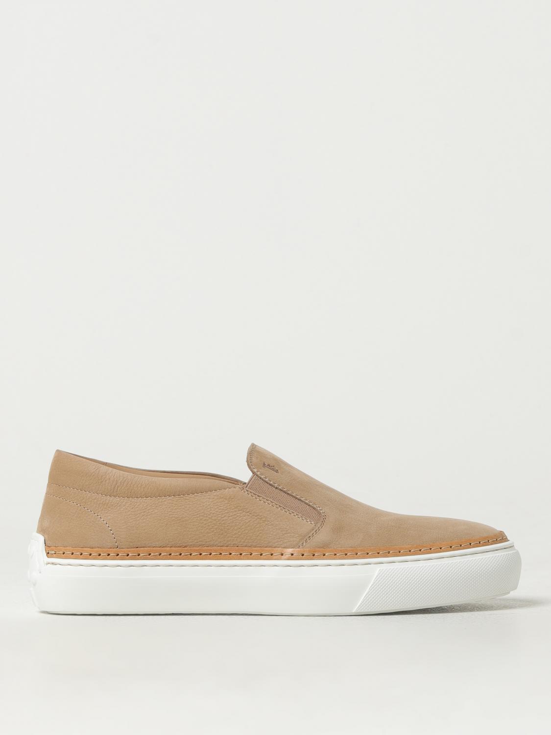 Tod's Man Sneakers Beige Size 9 Leather In Biscuit
