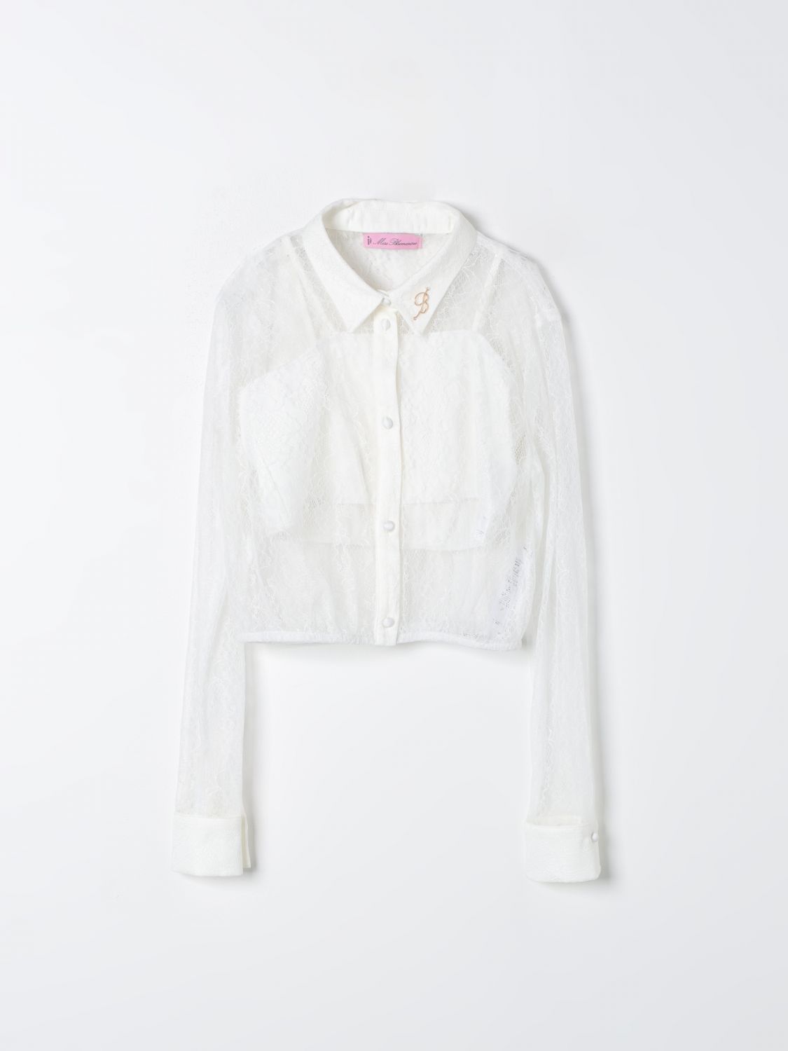 Shop Miss Blumarine Shirt  Kids Color White