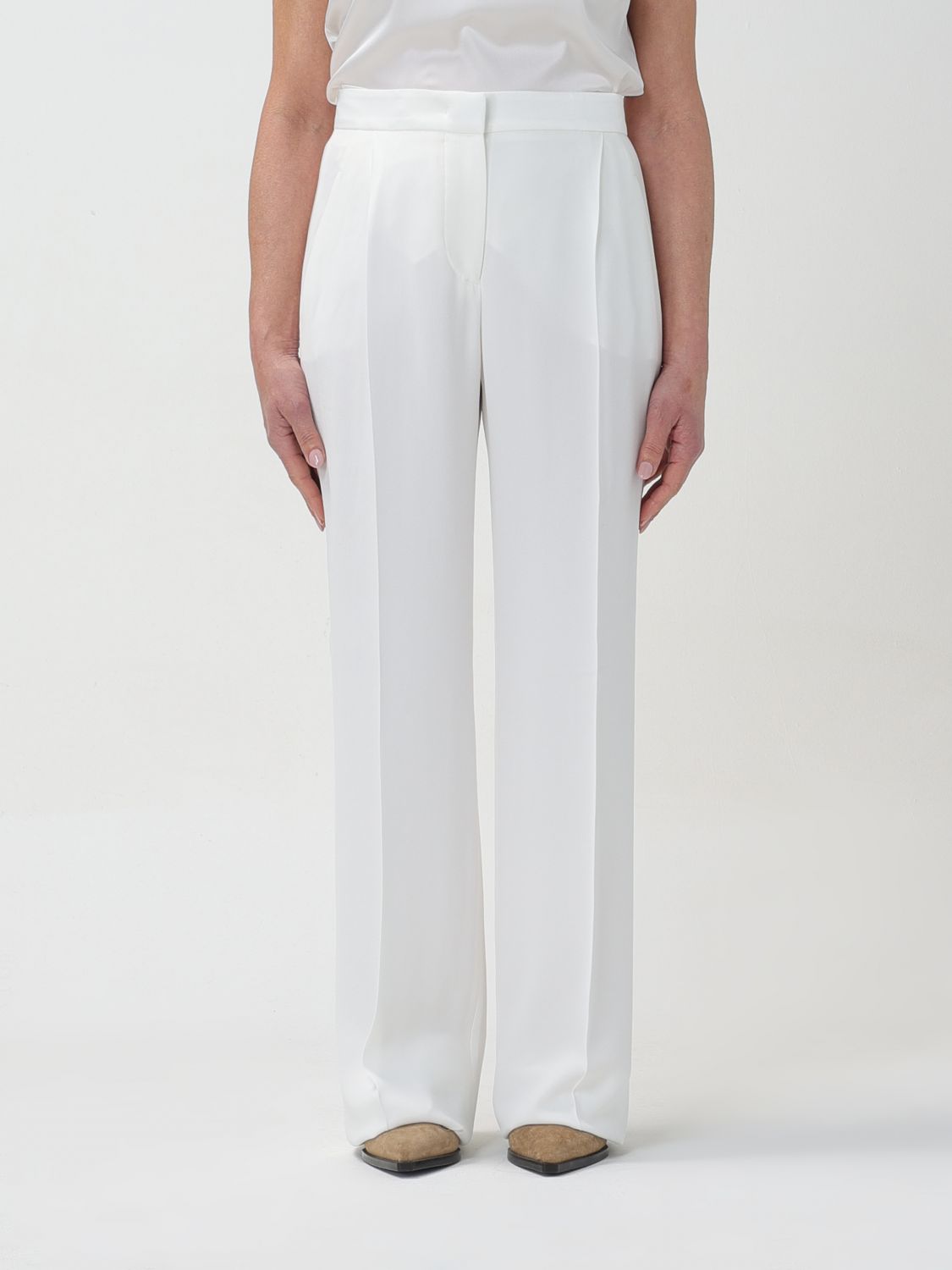 Shop Alberta Ferretti Pants  Woman Color White