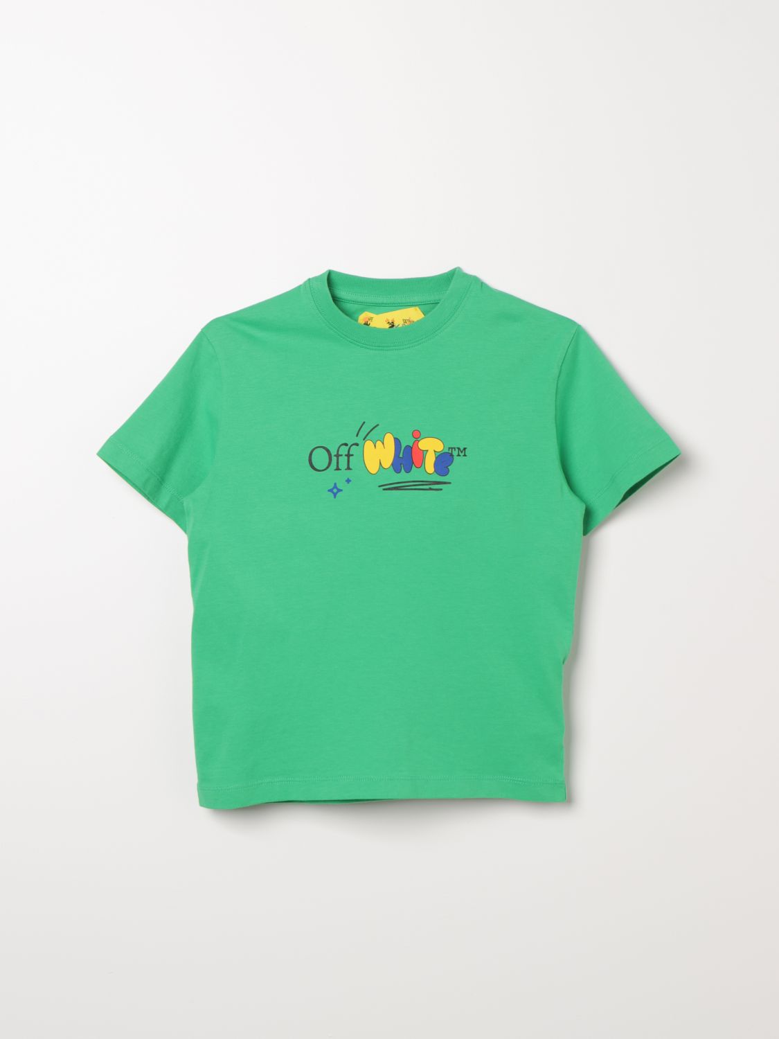 Off-white Kids' T恤  儿童 颜色 绿色 In Green