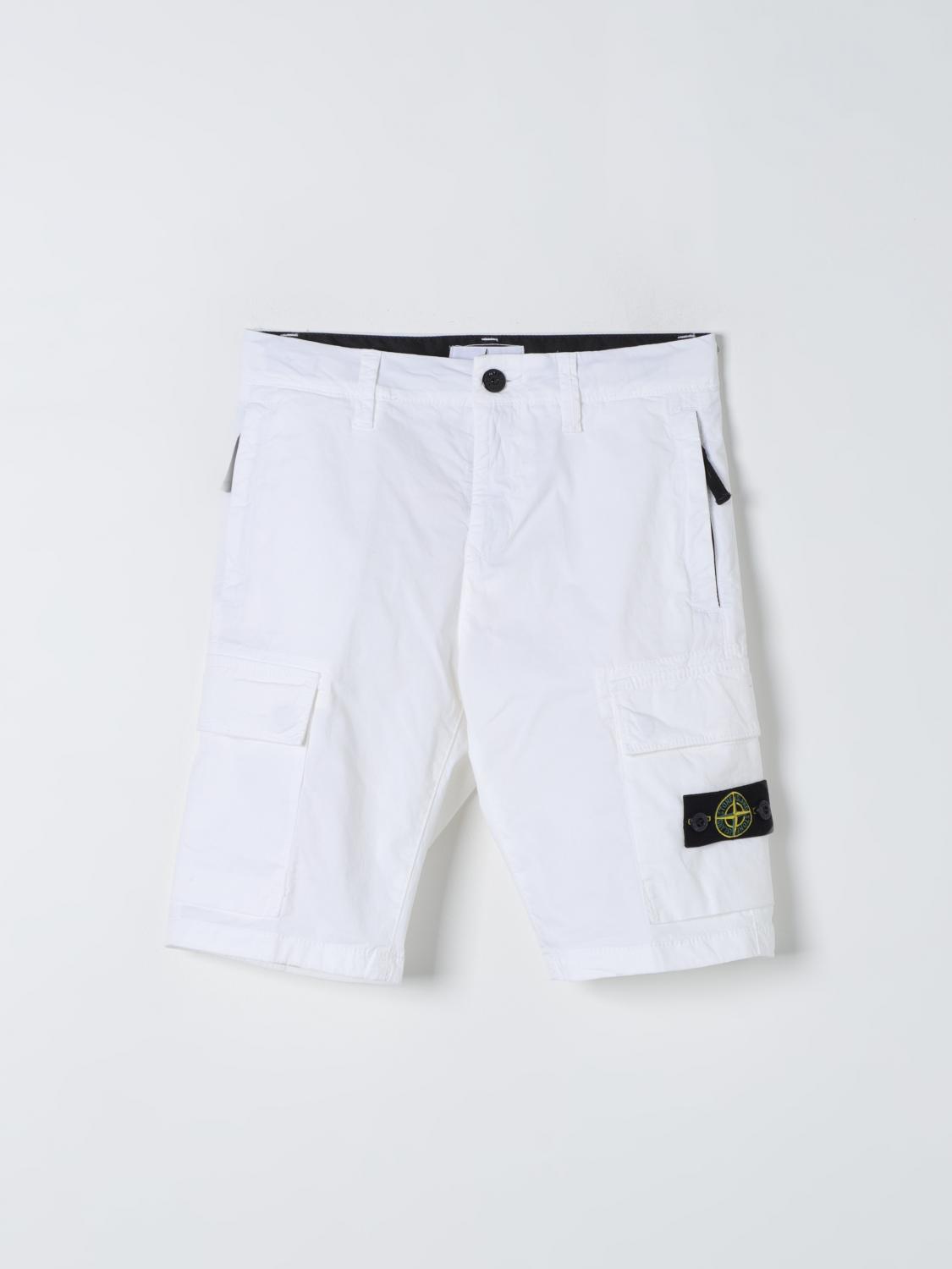 STONE ISLAND JUNIOR Shorts Kids color White　STONE ISLAND JUNIOR ショーツ キッズカラー ホワイト STONE