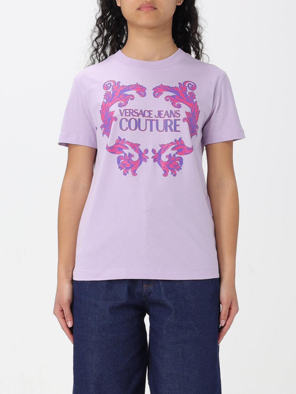 Shop Versace Jeans Couture T-shirt  Woman Color Violet