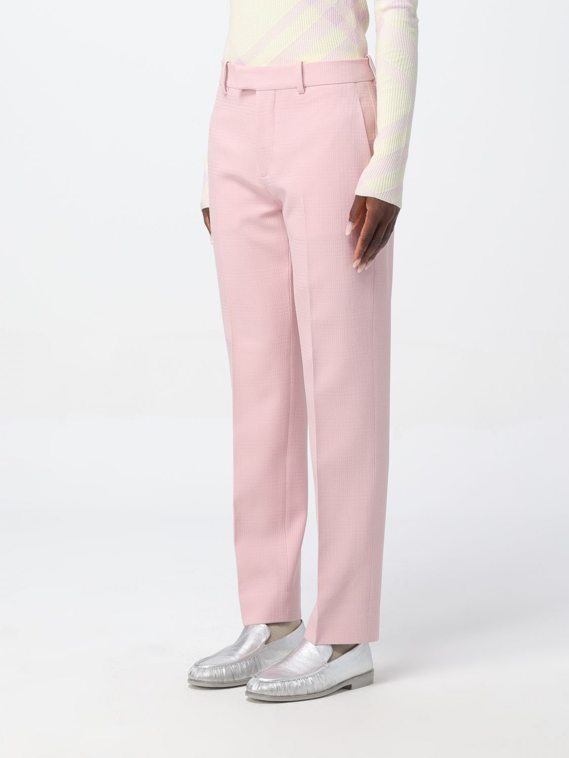 BURBERRY: pants for woman - Pink | Burberry pants 8082792 online