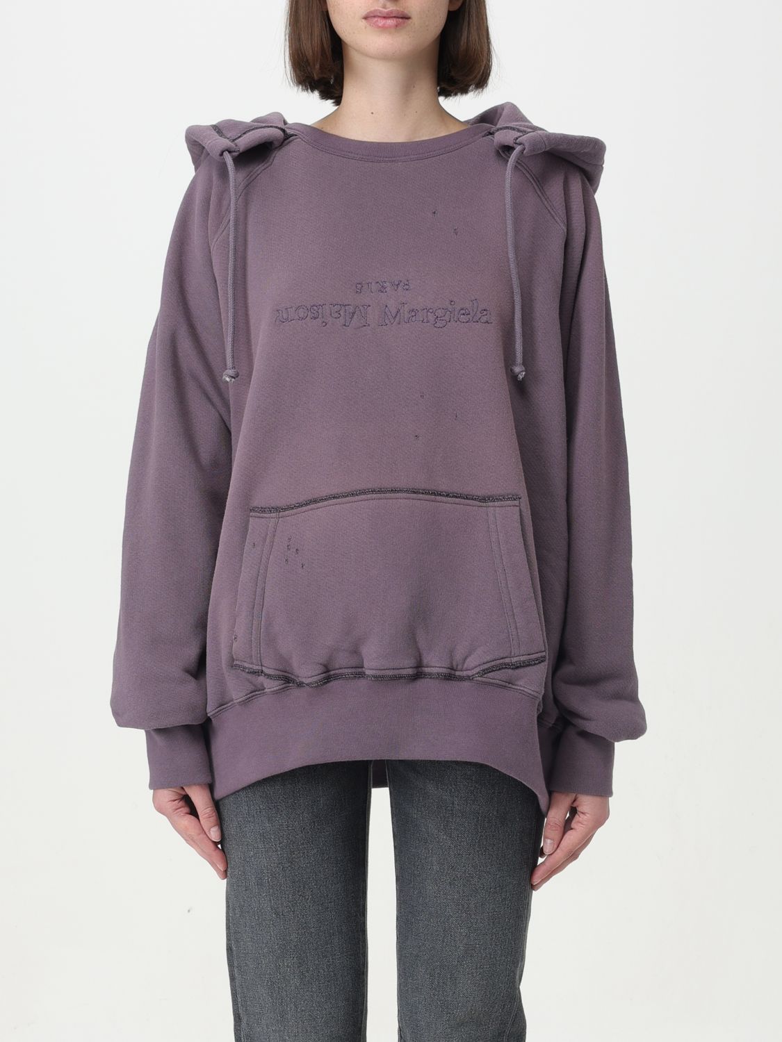 Shop Maison Margiela Sweatshirt  Woman Color Violet