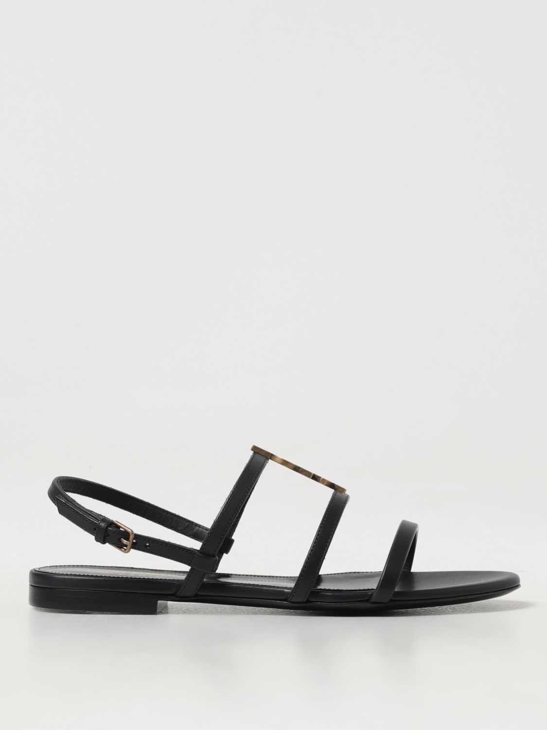 Flat Sandals SAINT LAURENT Woman colour Black