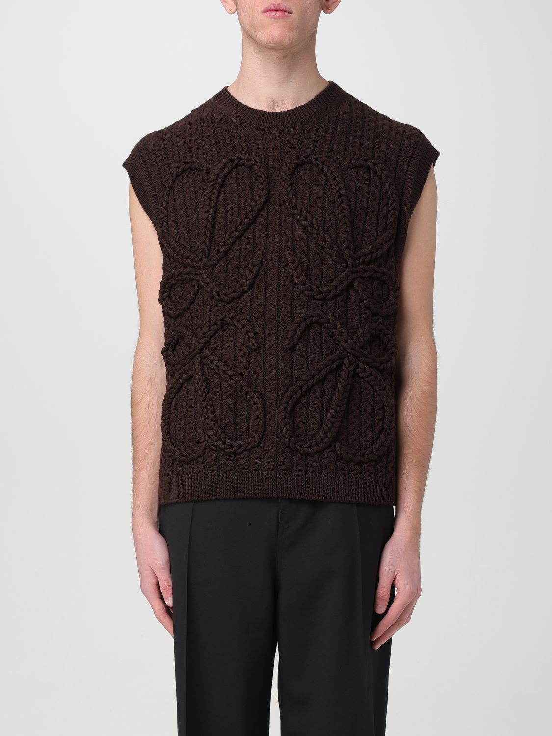 Shop Loewe Sweater  Men Color Brown